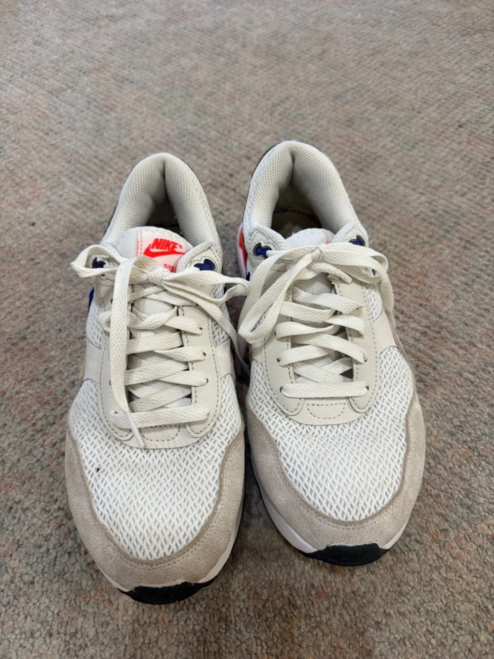 Nike Men’s Beige and Navy Accent Mesh Sneakers